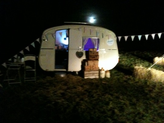 The moon shines on Bessie at the end of the day