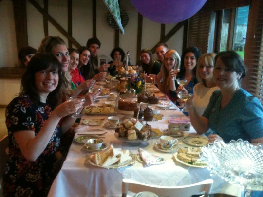 Afternoon tea for some lovely hens. Bunting, china, linen, finger sandwiches and homemade cake